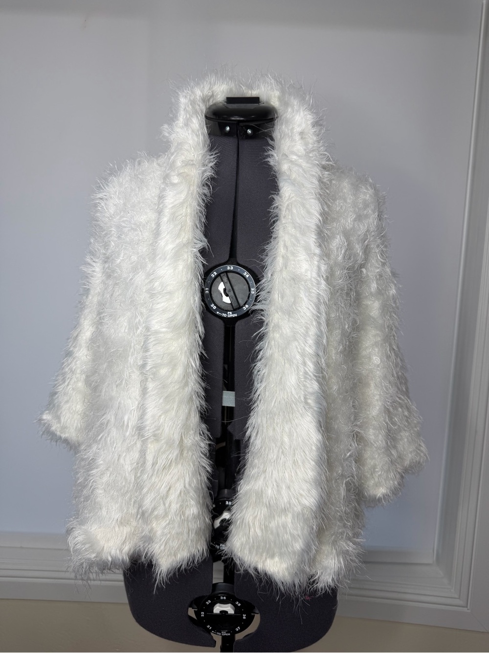Plush White Teddy Open-Front Jacket